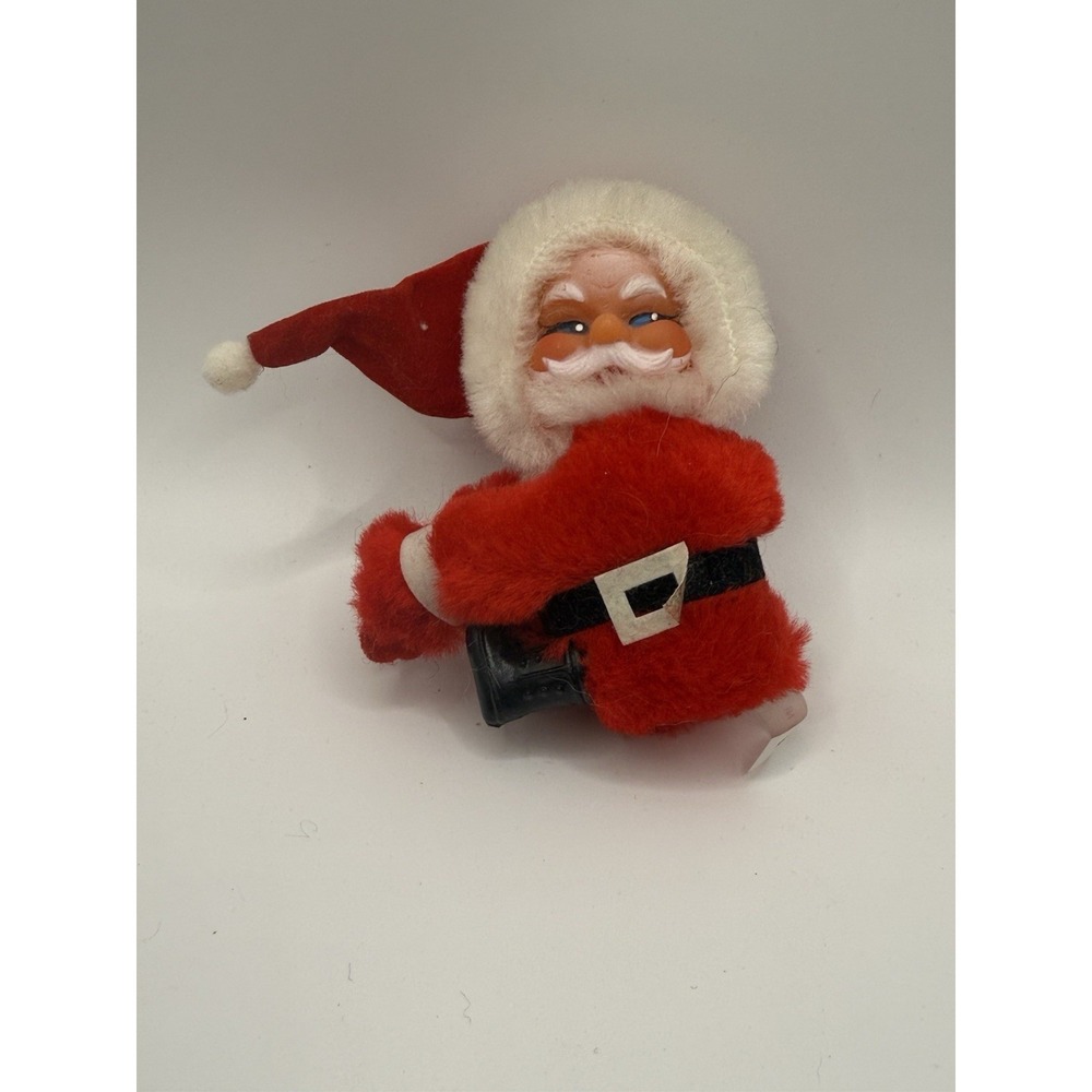 Vintage Christmas Red Santa Claus Mini Pincher Candle Pencil Grabber